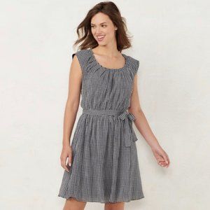 LC LAUREN CONRAD Pleat Neck Dress